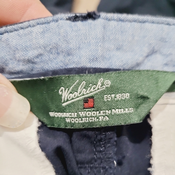 Woolrich Navy Blue 100% Cotton Flat Front Casual Shorts Mens Size 36 - Picture 5 of 10